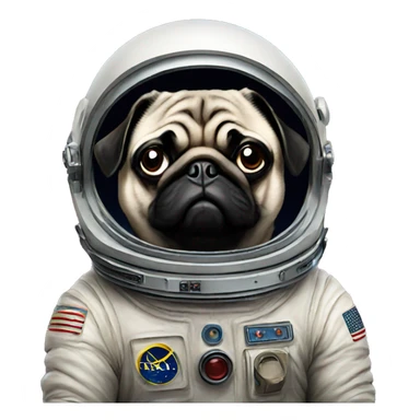 pugs in space sticker
