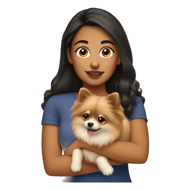 Latina girl with Pomeranian sticker