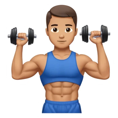 man with blue shorts doing dumbbell lateral-raise (T-pose) side-deltoid exercise sticker