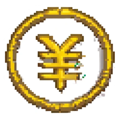 gold Chinese yuan sign emoji sticker