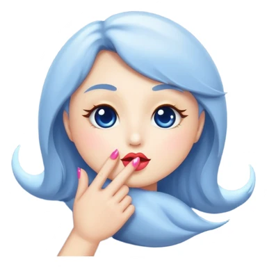 moon blowing a kiss of star sparkles sticker