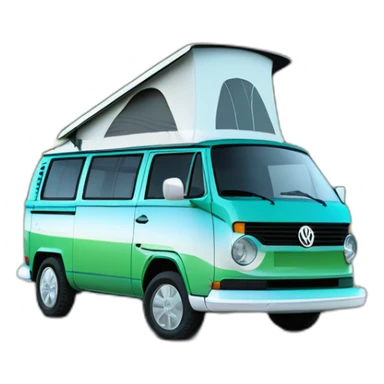 VW T6 California camping bus bicolor VW greenblue white von sticker