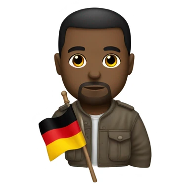 Kanye west holding German flag  sticker