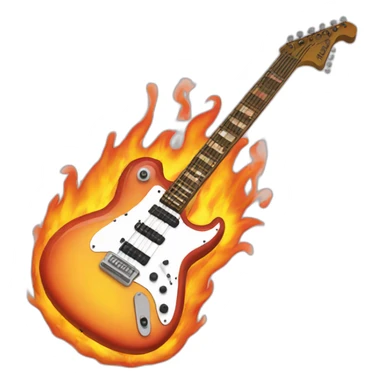 Electric Guitar on fire emoji sticker
