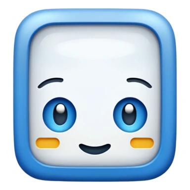 Blauw vierkant met wit vinkje in sticker