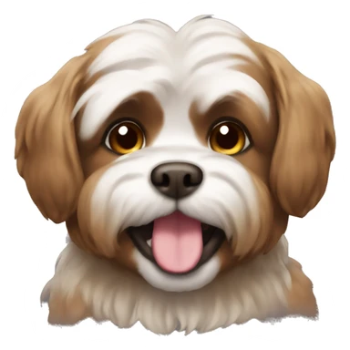 brown shitzu smiling sticker