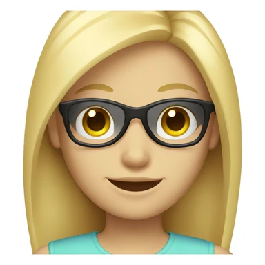 Smile Girl with sunglasses, blond hair and white skin sticker