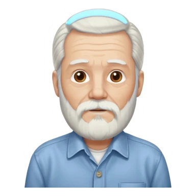 elderly man long hair and long bearded with shirt sticker