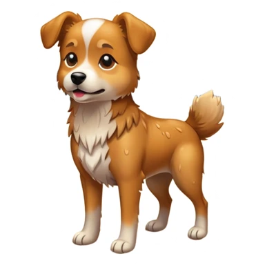 Dog on a beach during the sunset sticker