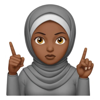 сердитая черная женщина мусульманка показывает рукой в право  sticker