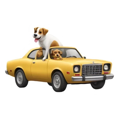 dog kiss car sticker