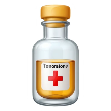 small medicine bottle written testosterone on it sticker