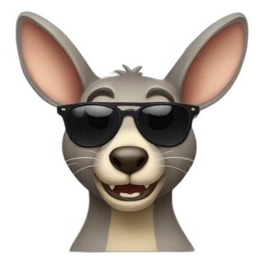 angry kangourou black sunglasses sticker