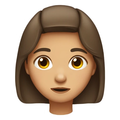 flustered brown haired girl sticker