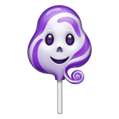 ghost lolipop purple and white sticker