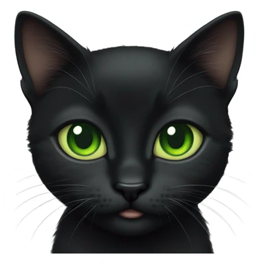 Black kitten with green eyes sticker