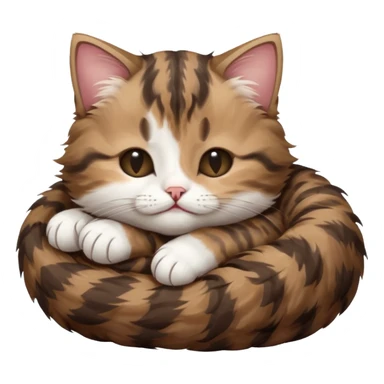dark brown tabby and white kitten in funny positions with eyes closed sticker