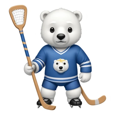 polar bear hockey player sticker