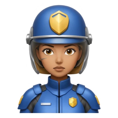 Futuristic woman cop sticker