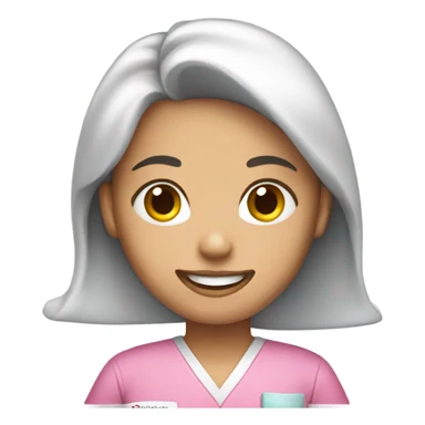 Female Dentist wearing pink scrubs  sticker