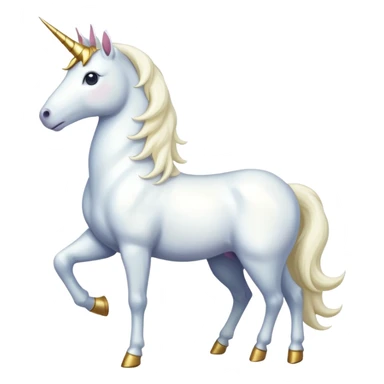 Create a single emoji of a Unicorn in full body, shown at a slight side angle in a natural, characteristic pose with a horn. clearly recognizable. No background.
 sticker