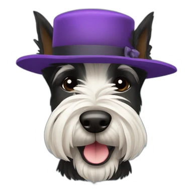 Scottish terrier black with nice hat sticker