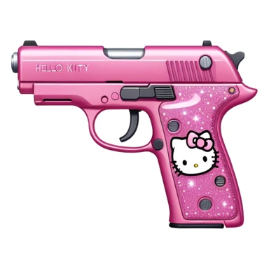 Pink sparkly, hello Kitty gun sticker