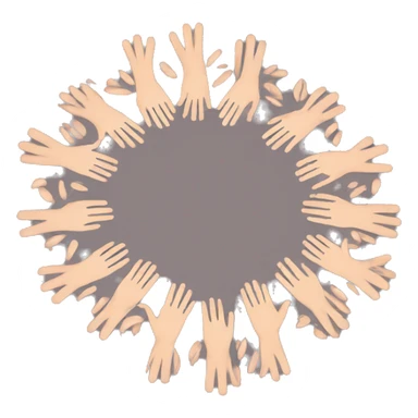 10 hands forming support sticker