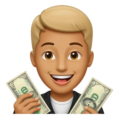 create happy smile with money tongue sticker
