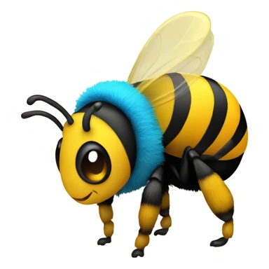 Bumble bee wearing a small colourful party hat  sticker