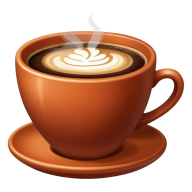 Beautiful terracotta color cup of coffee sticker