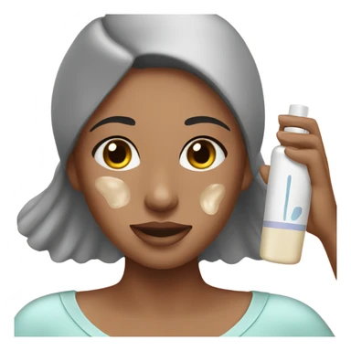 A girl doing skin care sticker