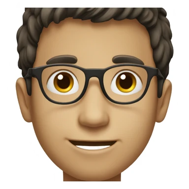 smiling boy in glasses with dark hair sticker