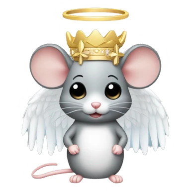 Mouse with angel ring on head sticker