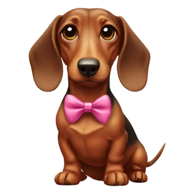 Dachshund with a bow sticker