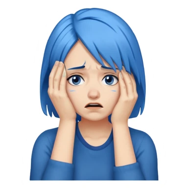 Facepalm woman with blue hair sticker