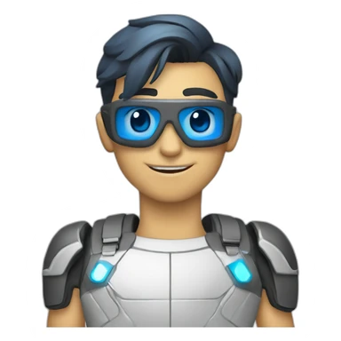 Emojis moto futurista pistera color azul sticker