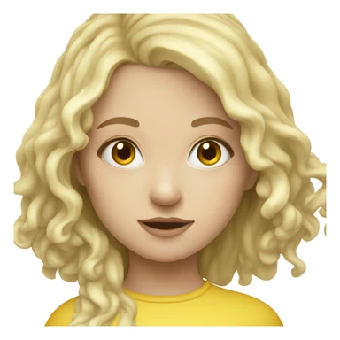 White skinned Girl standing in yellow puddle sticker