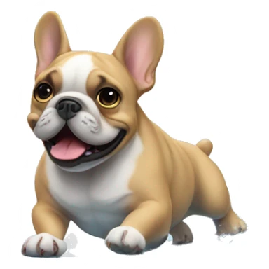 french bulldog riding a wave sticker