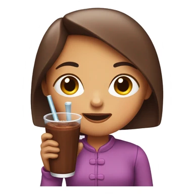 Girl drink chocolate sticker