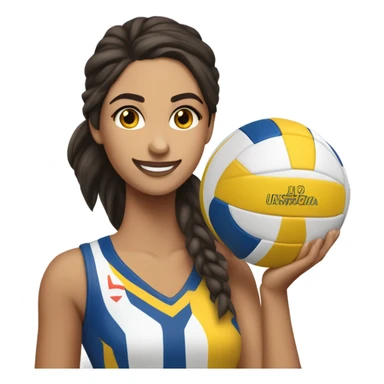 Una chica morena jugando voleibol sticker