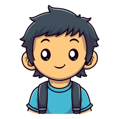 boy with big ears and a mullet hairstyle sticker