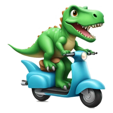 Dino riding a scooter sticker