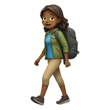 Girl walking down a mountain sticker