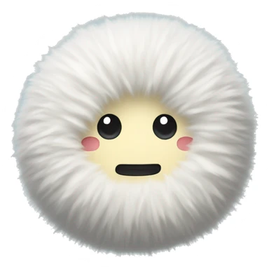 Fluffy circle pillow sticker