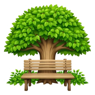 Bench facing at the front with a tree sticker