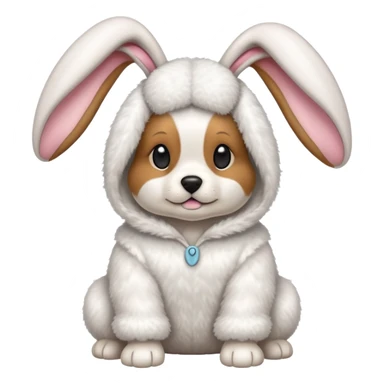 Bunny suit dog sticker