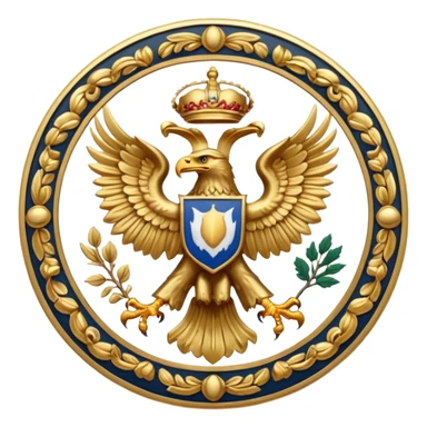 Bicephalous Eagle crest / brosch in a cirkel sticker