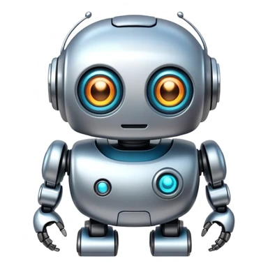 cute robot with rounded features sticker