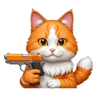 Cat with gun sticker